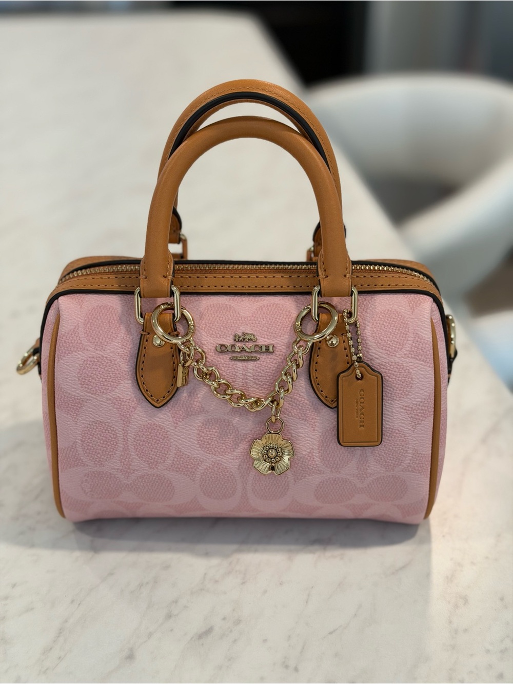 Coach Mini Rowan Crossbody Bag In Signature Canvas With Charms